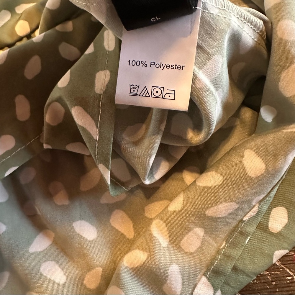 SHEIN Olive Green Patterned Midi V- Neck Flowy Dress Size 1XL - Picture 7 of 8
